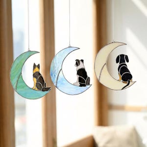 Personalisierter Hund Glasmalerei Suncatcher, 113 Rassen Kundenspezifisches Hundeporträt vom Foto, Hunde-Gedenkgeschenk, Haustier-Verlust-Beileidsgeschenk Hunde-Mamma-Geschenk