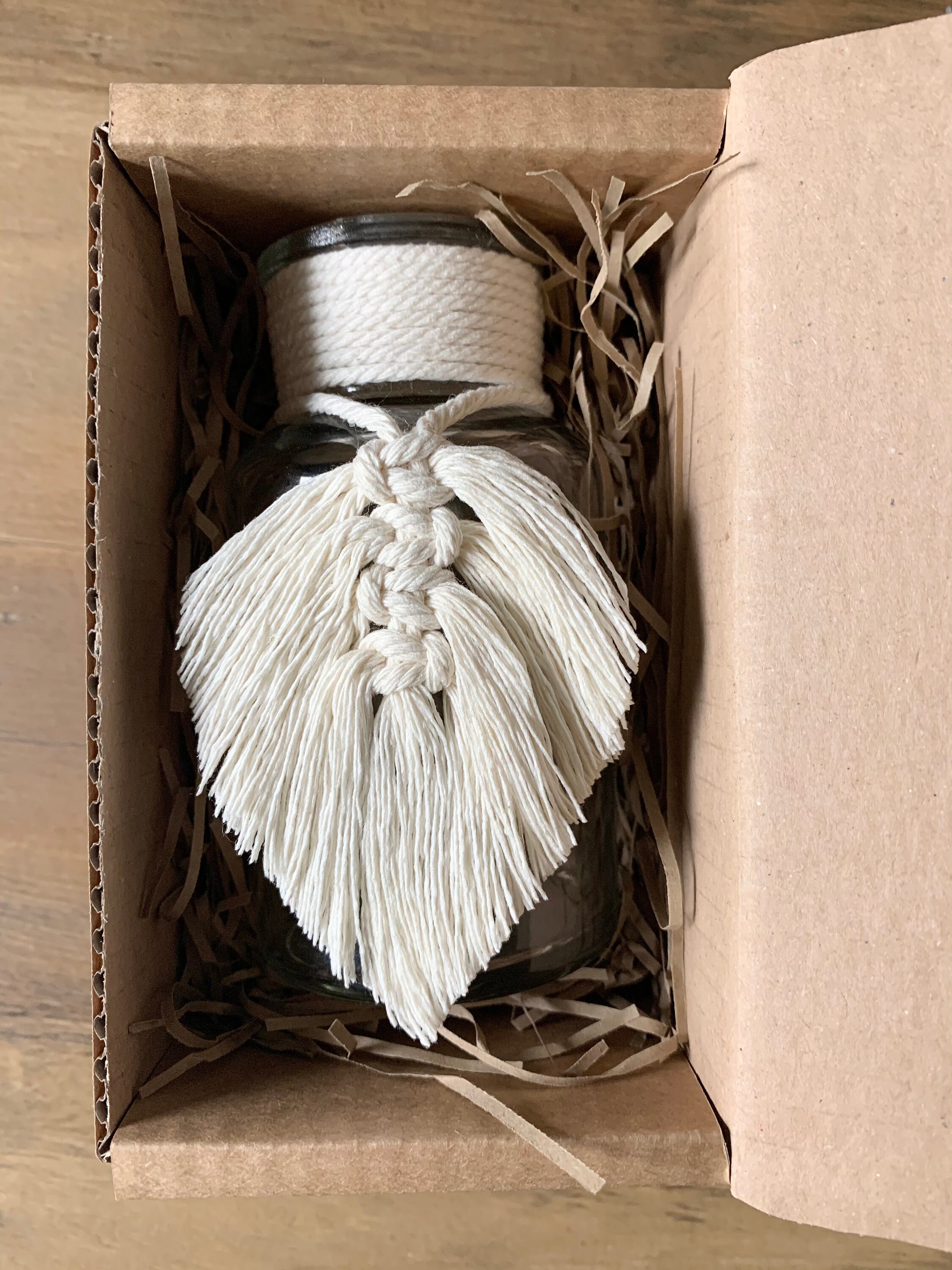 Bohemian Style Macrame Feather Vase and Candle Gift Set Etsy UK