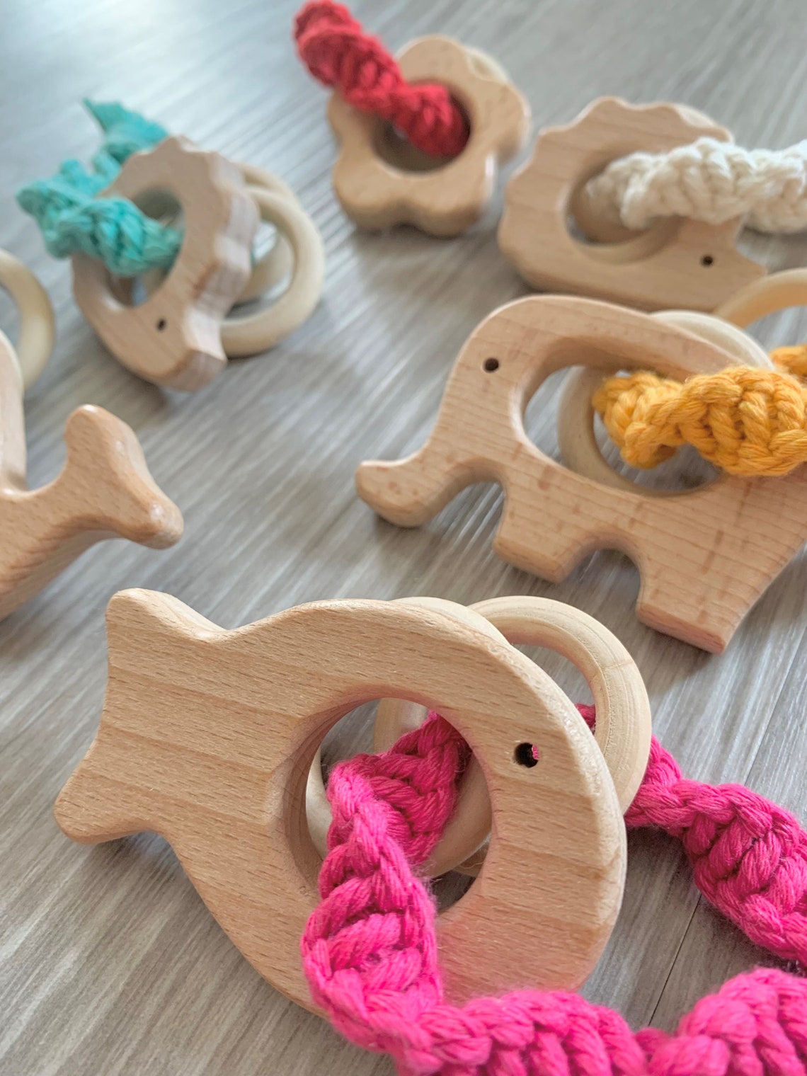 Macrame Baby Rattle Teether Boho Style Baby Gift Vibrant Colours Etsy UK