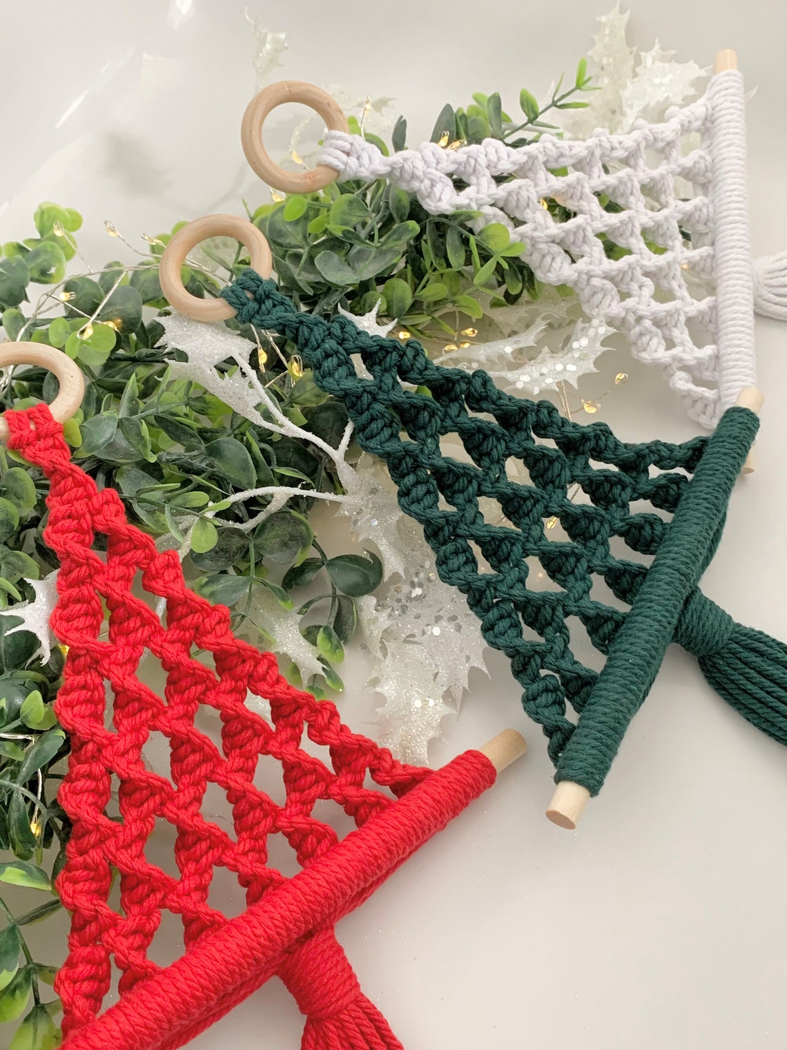 Small Macrame Christmas Tree Wall Hanging Various Colours Christmas ...