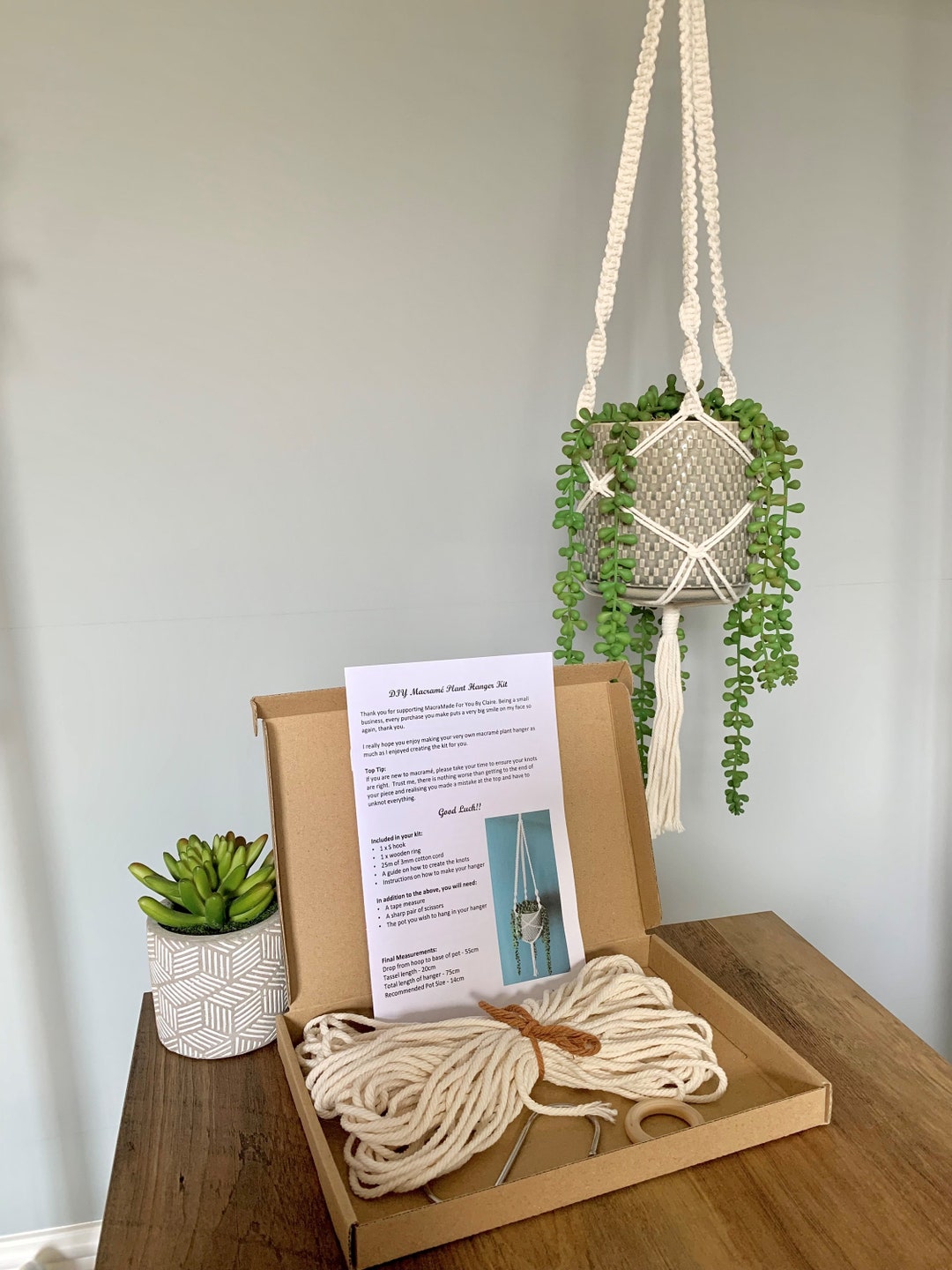 DIY Macrame Plant Hanger Kit Make Your Own Gardener Lovers Gift  Personalised Colours 