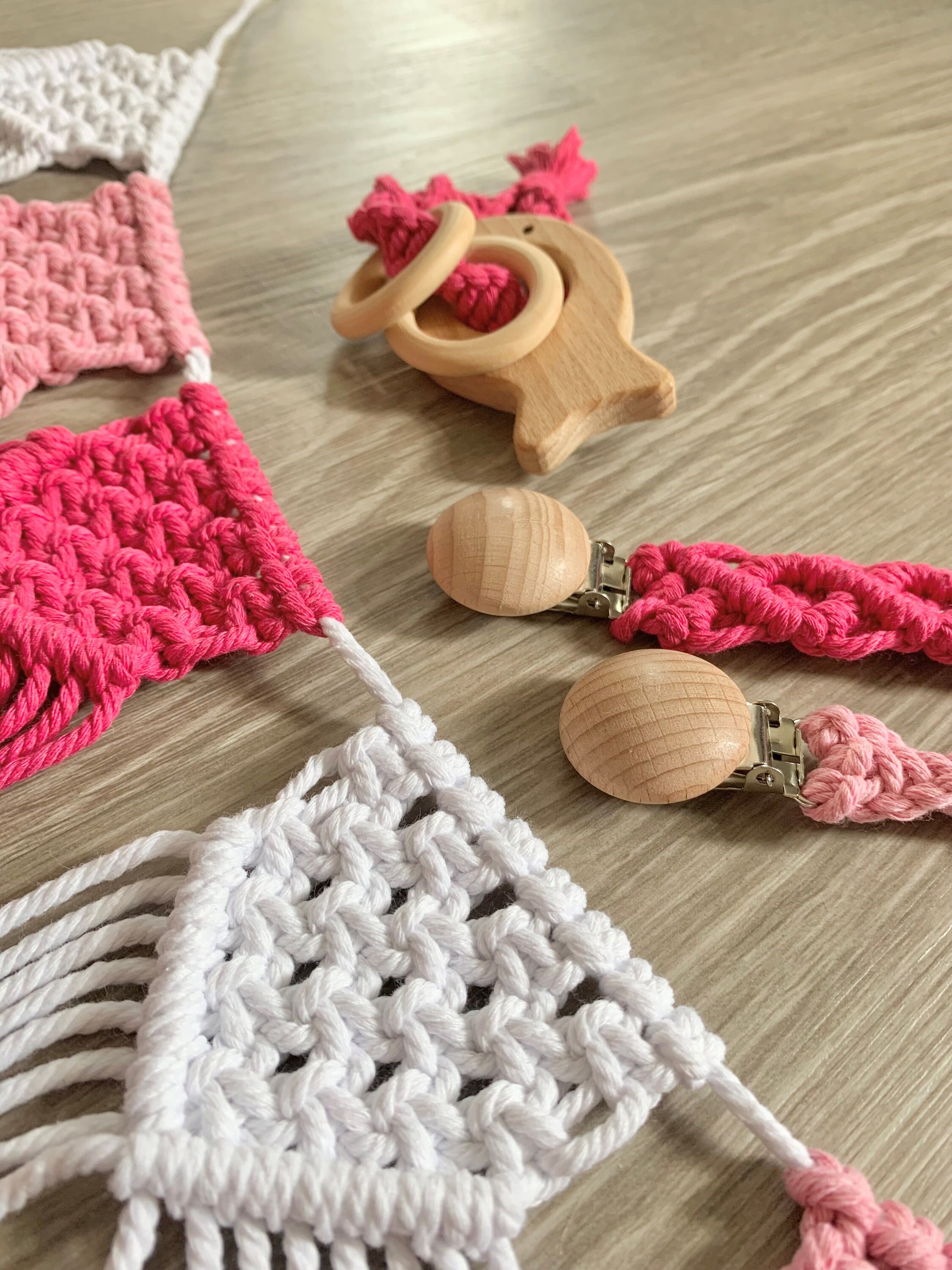Pink Macrame Baby Bundle Gift Set Baby Shower Gift Gifts Etsy UK