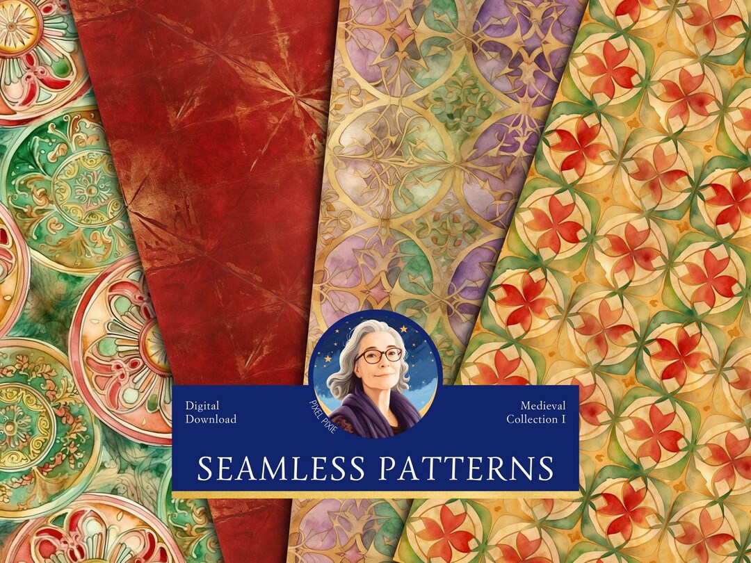Medieval Patternes Medieval Patterns, Seamless Designs, Digital Download, Commercial Use ...
