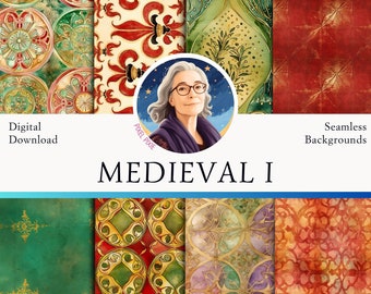 Seamless Medieval Backgrounds, Instant Digital Download, journaling, card making