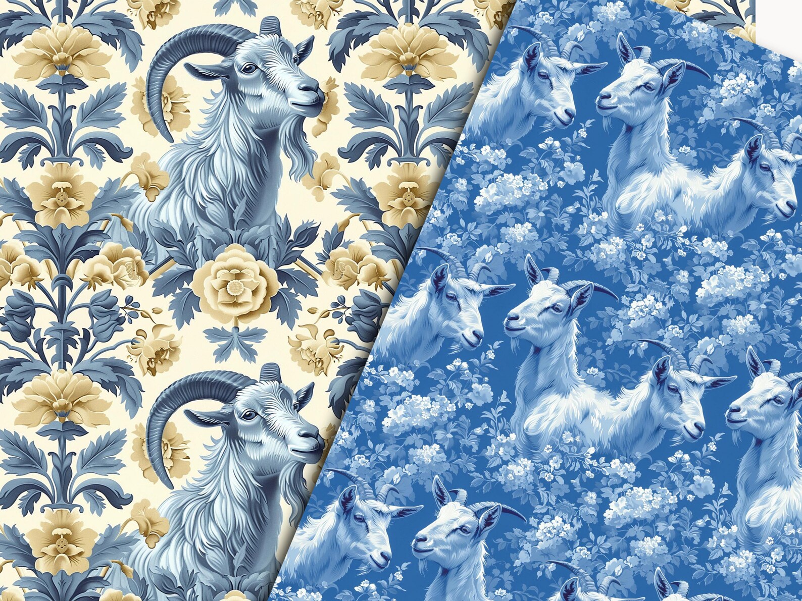 Prom Goat Formal Regency Goat Wallpaper, Seamless Patterns for Crafting Instant ...