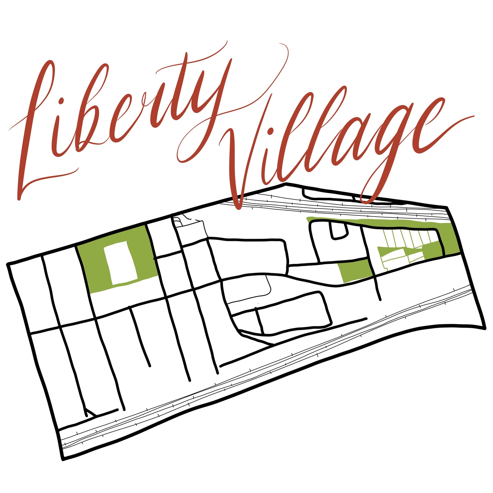 Liberty Village Hand Drawn Map Toronto Neighbourhood Etsy