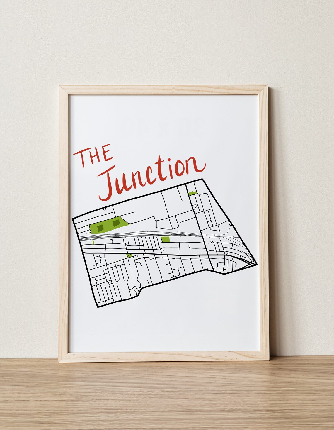 The Junction Hand Drawn Map Toronto Neighbourhood Digital Art Print