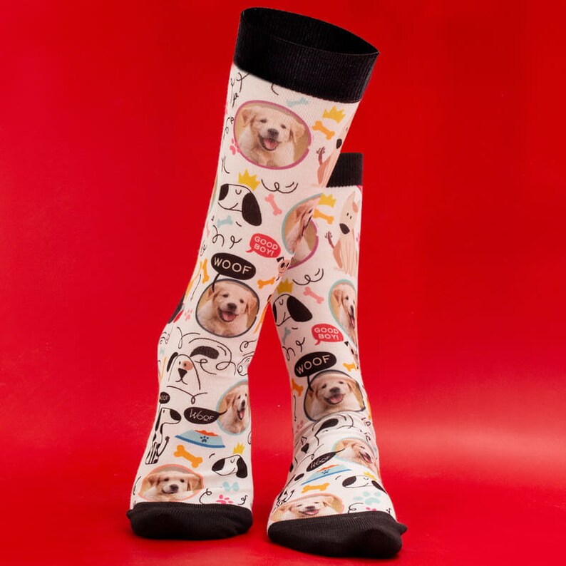 Custom Dog Socks, Personalized Pet Photo Socks, Customized Dog Lover Picture Gift, Funny Dog