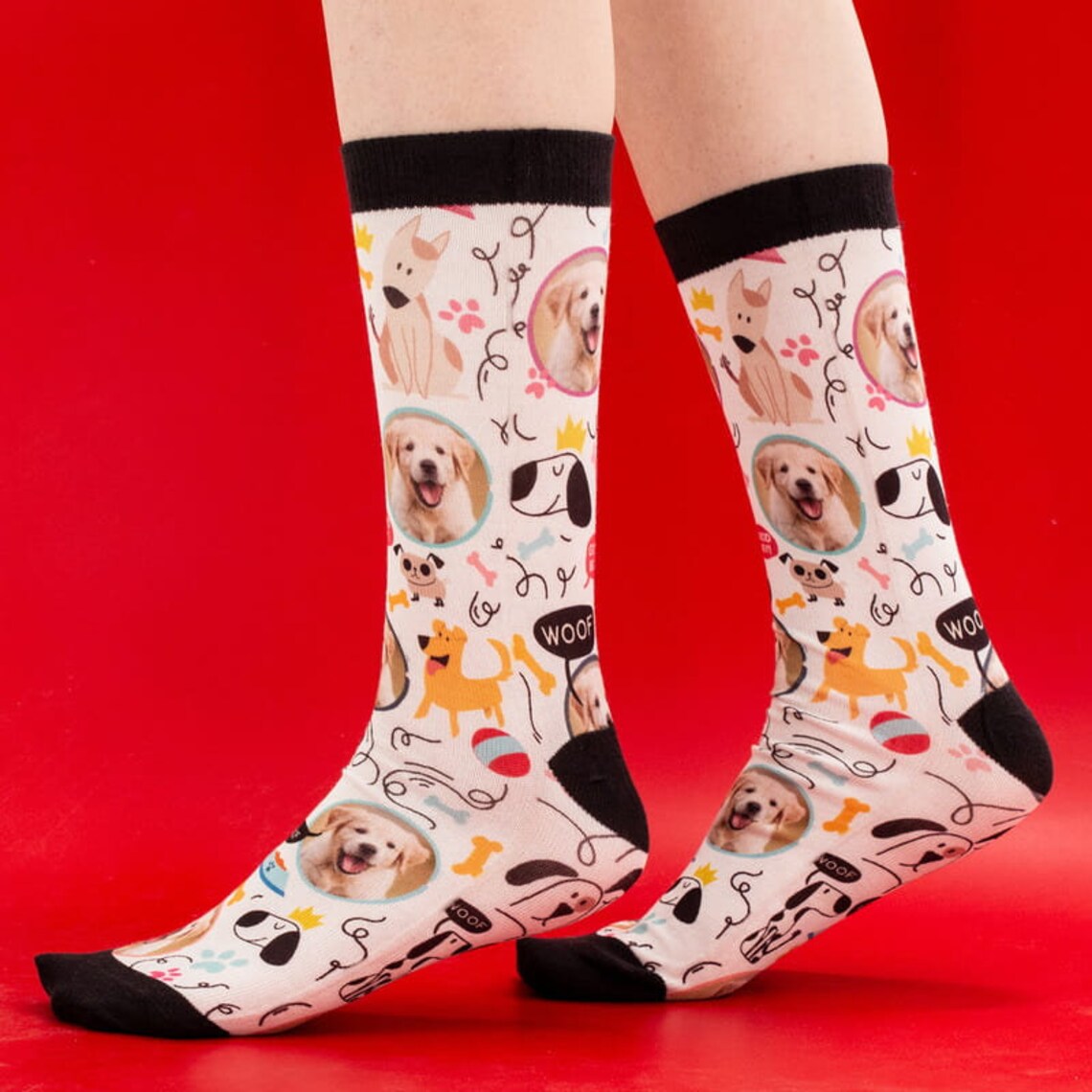Custom Dog Socks, Personalized Pet Photo Socks, Customized Dog Lover Picture Gift, Funny Dog