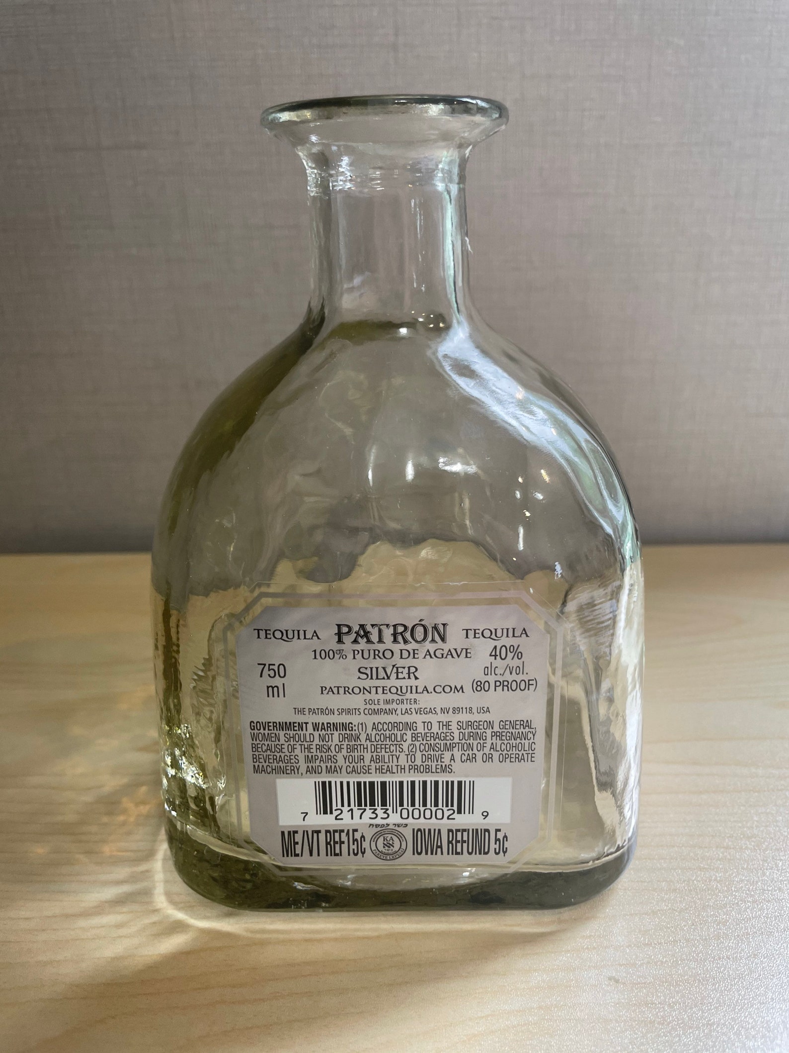 Empty Patron 750ml Bottle Etsy