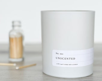 Unscented Candle | 12oz Soy Candle | Wood Wick Candle | Soy Candle | Scentless Candle | Candle in Jar