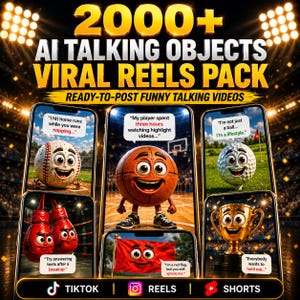 2000+ AI Talking Objects Reels Bundle | Viral Talking Object Videos | Ready to Post Social Media Content | TikTok Reels Shorts Pack