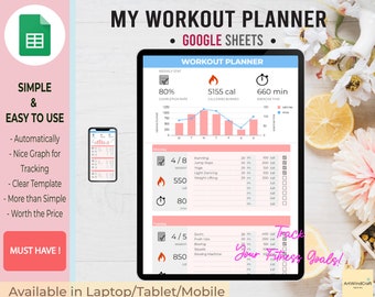Workout-Planer Tabelle | Fitness-Planer | Fitness-Tracker | Google Sheets | Sofort Download