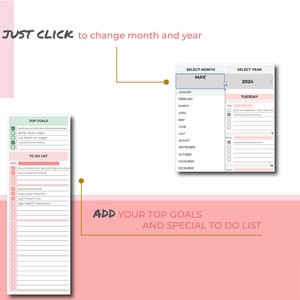 Digital Calendar Spreadsheet | Monthly Calendar | to Do List Digital ...