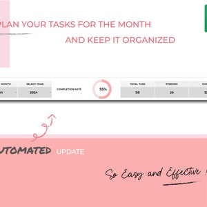 Digital Calendar Spreadsheet | Monthly Calendar | to Do List Digital ...