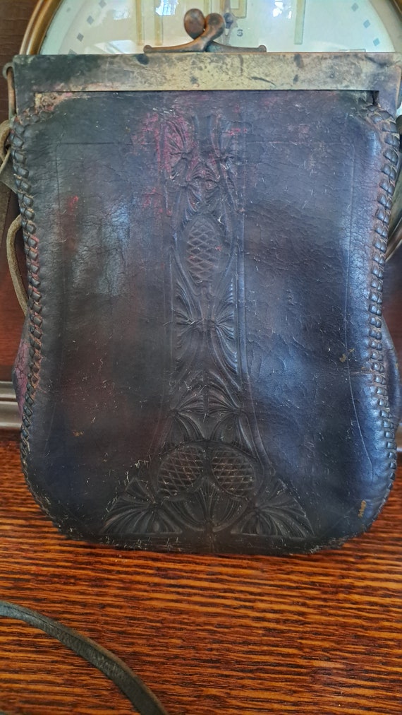 Sac Philippe Salvet Vintage 1980 – Neuf Vieux Stock – Cuir Bleu Et Marron – Femme