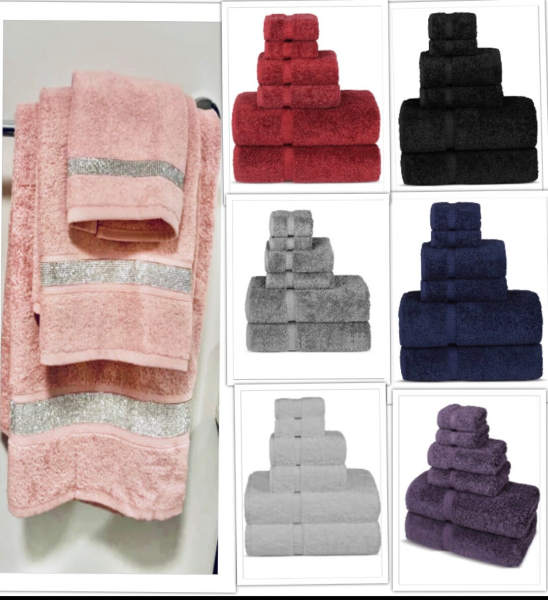 Bling Rhinestones Towel Set/ Bathroom Towel Set of 3 Etsy
