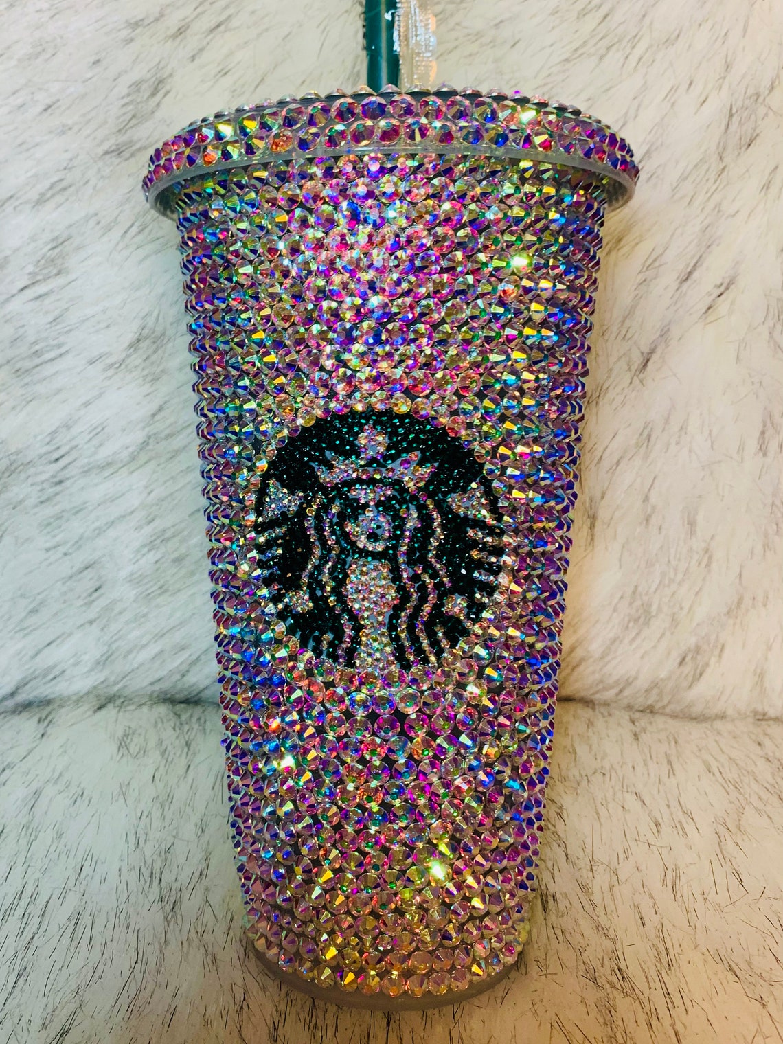 New Starbucks Blinged Summer Rhinestone 24oz Cup Etsy UK