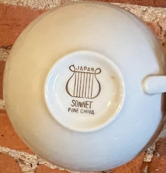 Vintage Sonnet Fine China Tea Cup | White With Gold Trim Made in 