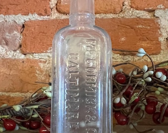 Antique McCormick & Co Baltimore Extract Bottle 1920s Embossed Glass Apothecary