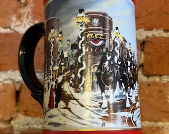Vintage Anheuser Busch stein Budweiser 1992 Christmas Holiday mug