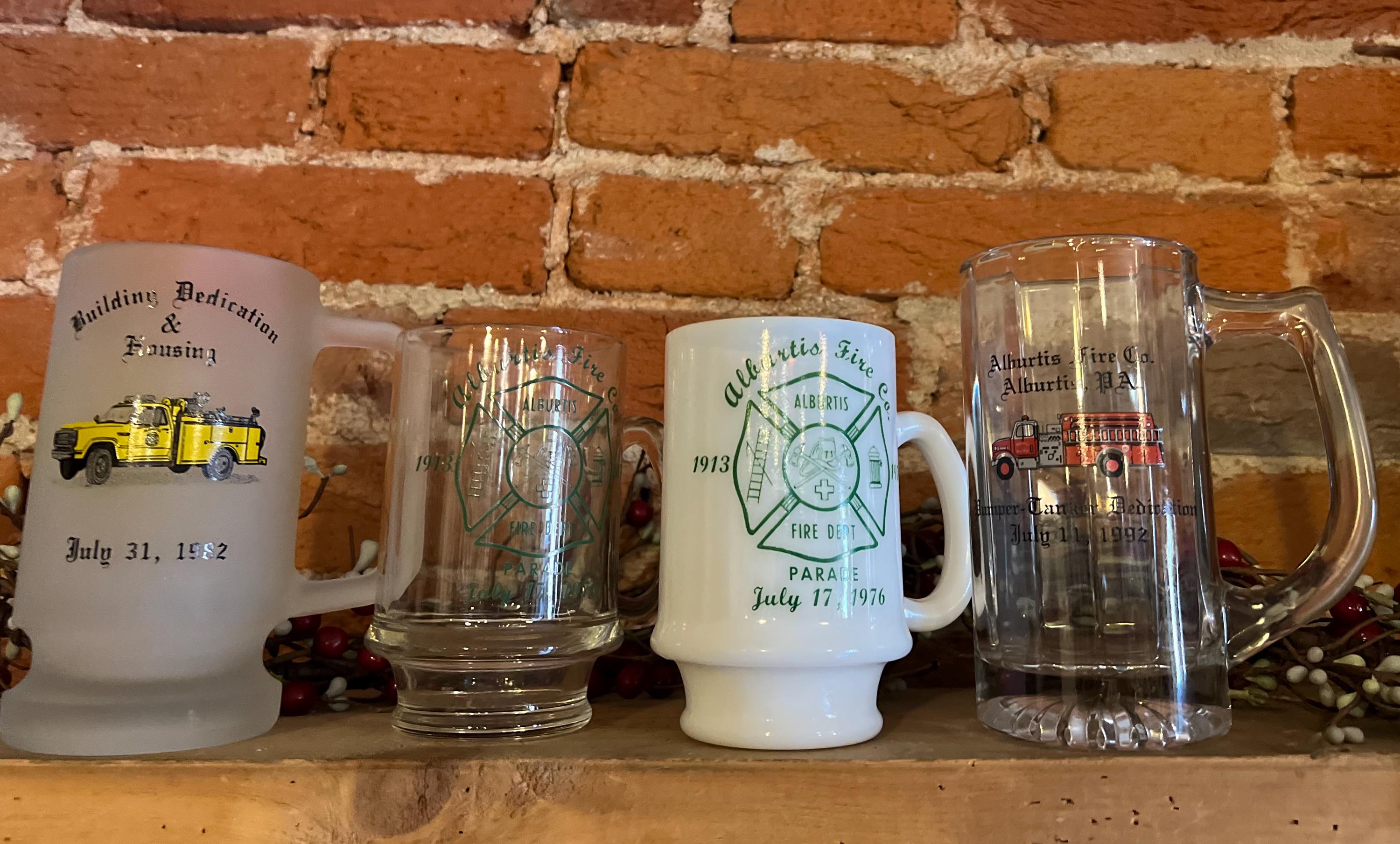 Set of 4 - Assorted Vintage Fire Company | Albertus, PA Collectible Beer Steins