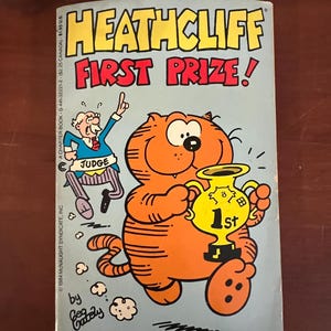 Vintage Heathcliff &quot;First Prize!&quot; Book | 1984 Cartoon Comic Paperback | Retro Cat Humor Collectible