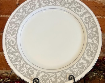 Vintage kejserlig porslinsmiddagstallrik – Whitney silverrulle, Japan