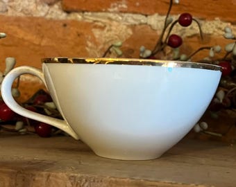 Vintage Sonnet Fine China Tea Cup | White with Gold Trim Made in Japan
