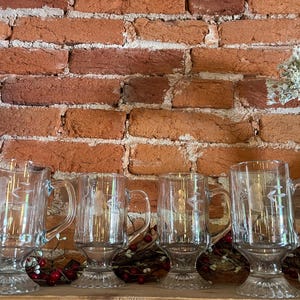 Princess House Heritage Irish Coffee-Tassen | Set mit 4 Kristallfußgläsern | 14 cm Vintage Glaswaren Heißgetränk