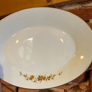 Noritake &quot;NINON&quot; Oval Platter | 12&quot; x 8 1/2&quot; Vintage Fine China with Gold Rose Pattern