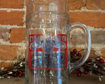 Jarra de cerveza Budweiser de 20 cm, estilo vintage, coleccionable, de Anheuser-Busch, ideal como regalo.