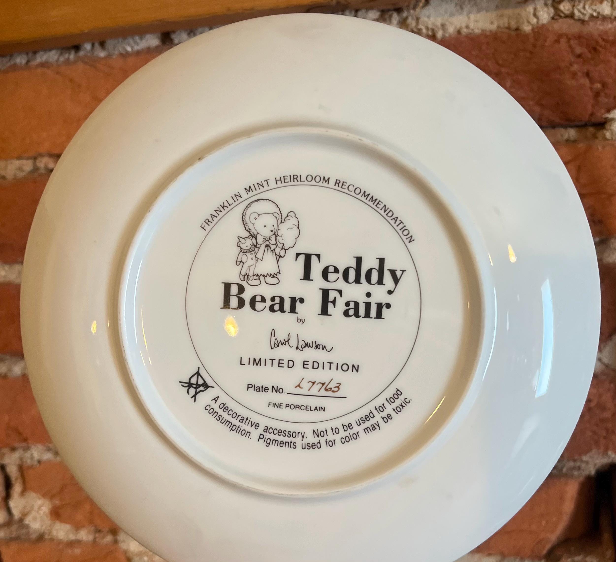 Franklin Mint Teddy Bear Fair Collector Plate | Carol Lawson