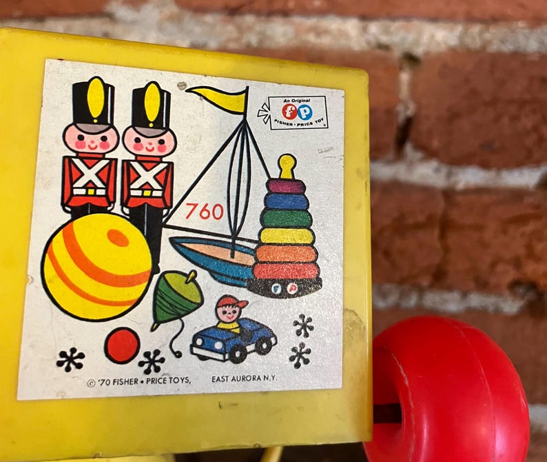Vintage Fisher-price Peek-a-boo Block Pull Toy – 1970s Alphabet Apple ...
