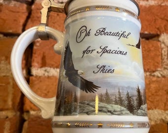 Authentic  &quot;Spacious Skies&quot; Tankard  100TH Anniversary Of America The Beautiful