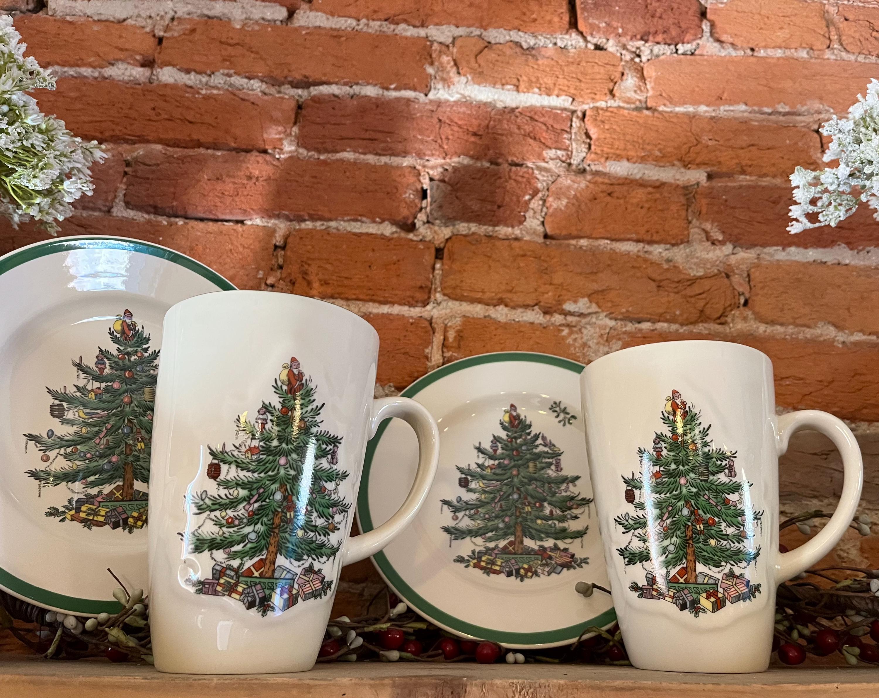 ヴィンテージ スポード「クリスマスツリー」イギリス – 4個セット