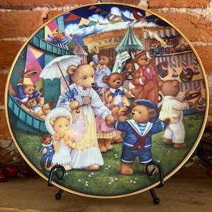 Franklin Mint Teddy Bear Fair Collector Plate | Carol Lawson Limited Edition | Porcelain Vintage Decor