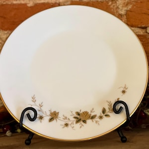 Noritake &quot;NINON&quot; Gold Rose Bread & Butter Plates | 6 3/8&quot; Vintage Fine China Set