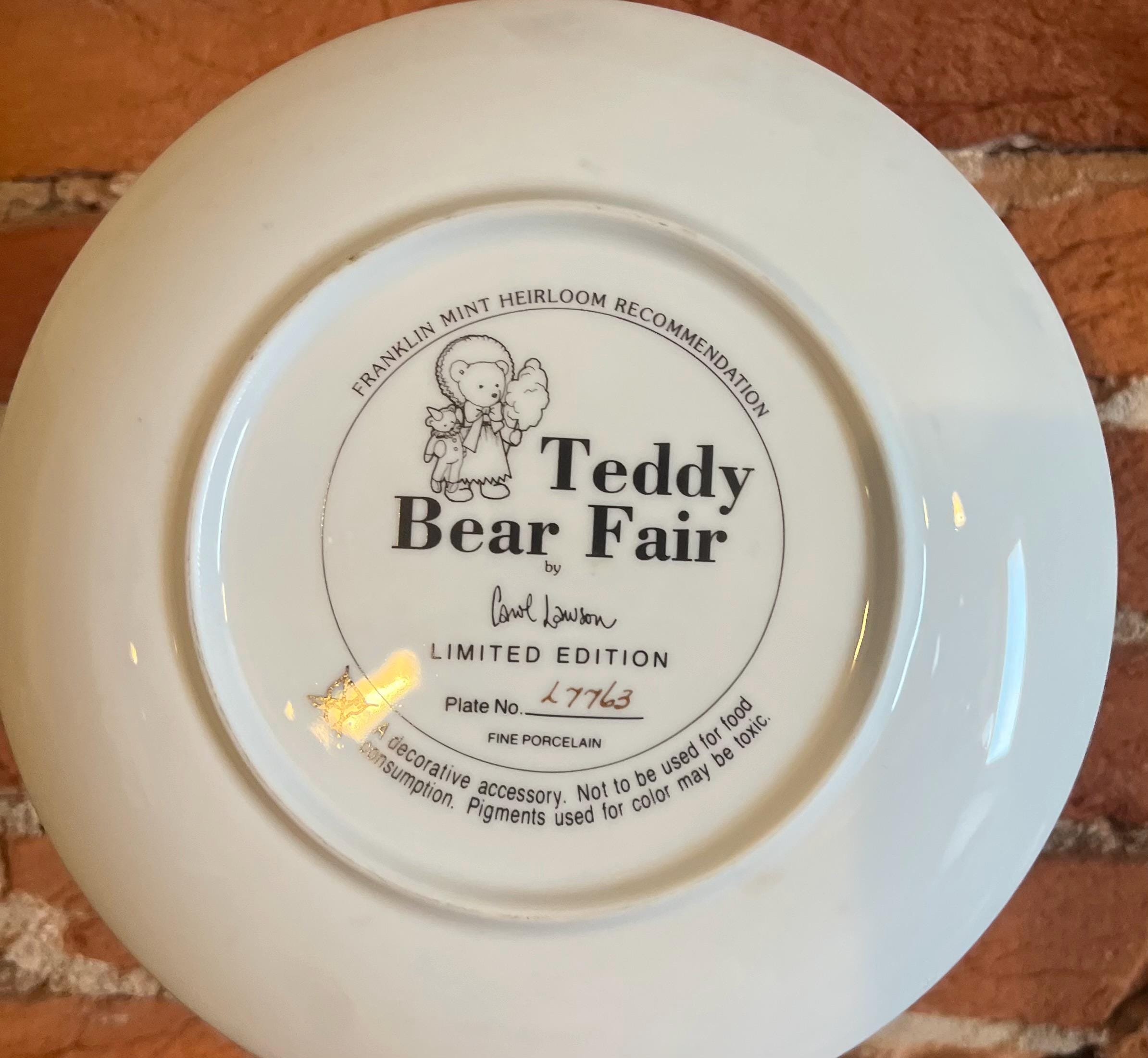 Franklin Mint Teddy Bear Fair Collector Plate | Carol Lawson