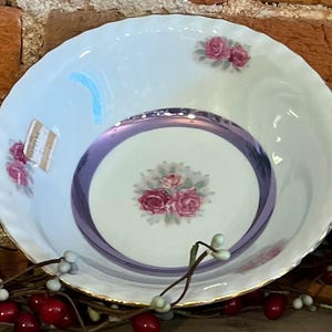Vintage Lusterware Blumenschale | 7 ”irisierender ausgebogter Rand | Hergestellt Japan
