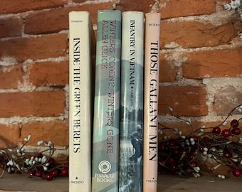 Conjunto de libros antiguos sobre la Guerra de Vietnam: Historia militar, Esos valientes hombres, Infantería, Vietnam, Boinas Verdes, Invierno perdido.