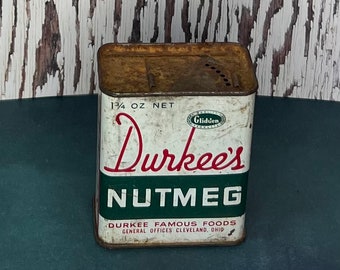 Vintage Durkee&#39;s Nutmeg Spice Tin