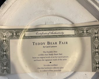Franklin Mint Teddy Bear Fair Collector Plate | Carol Lawson
