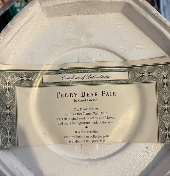Franklin Mint Teddy Bear Fair Collector Plate | Carol Lawson