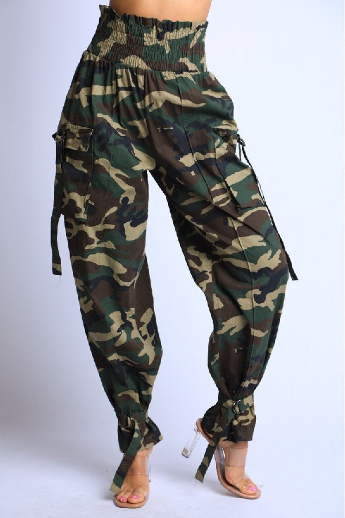 Camo High Waisted Baggy Pants Etsy