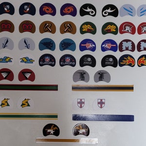 Full set of WLAF/Europa Gumball decals for vintage gumball mini helmets