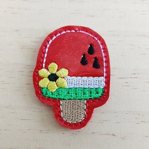 Watermelon Popsicle Feltie  embroidered on vinyl perfect for hair bows, embellishment, badge reels, planner clips, and more DIY projects