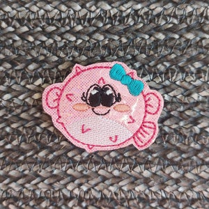 Blowfish Feltie gestickt auf Vinyl, perfekt für Haarschleifen, Verzierungen, Abzeichenrollen, Planerclips und mehr DIY-Projekte