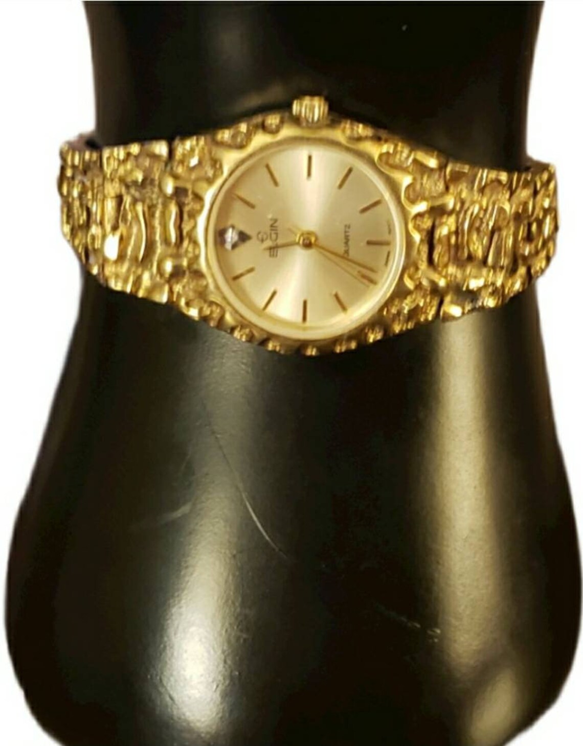 Mid Century Modern Elgin Gold Nugget Watch Etsy