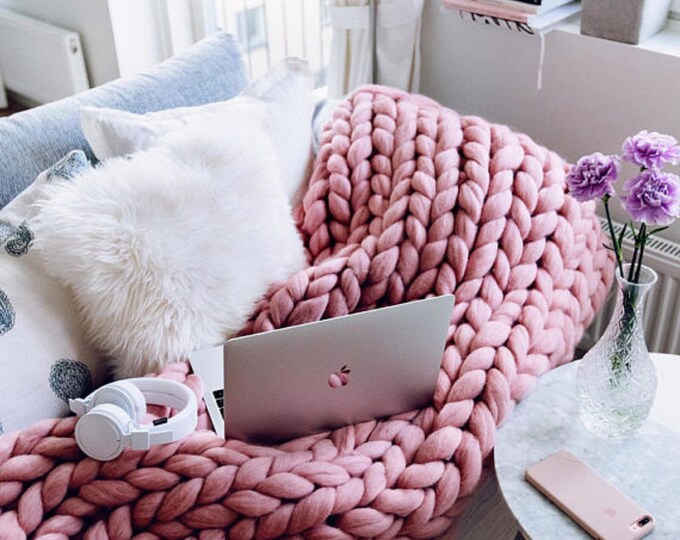 Chunky knit blanket Etsy UK